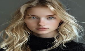 欧美女优北欧系作品封面，冷色调清冷高雅，金发蓝眼北欧气质女演员人像