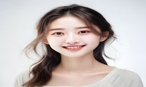 欧美女优清纯系作品封面，白色背景柔和自然光线，清新气质女演员微笑特写
