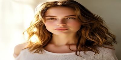 欧美女优Riley Reid个人写真，棕发亲和力十足，自然光线温暖色调日常风格人像